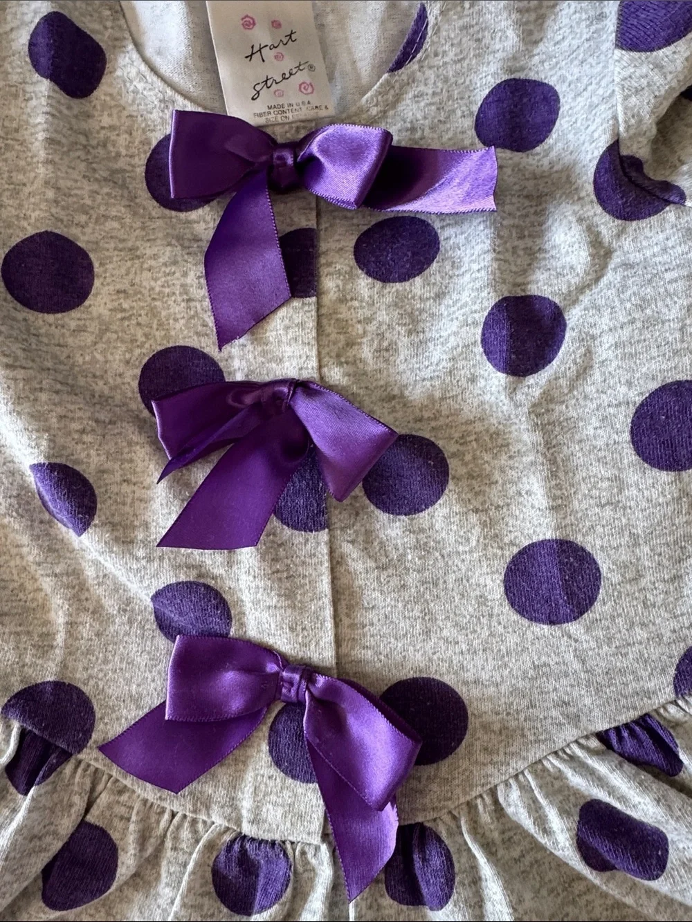 Little Girls Purple Polka Dot Tunic & Purple Lace Trim Legging Set